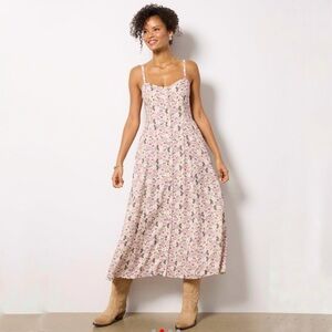 Evereve X Z Supply Angel Eyes Toile Midi Dress Sand NWT Size Medium